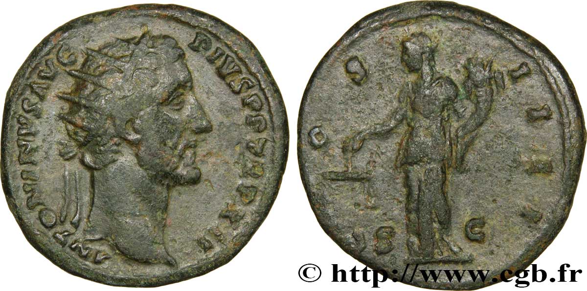 ANTONIN LE PIEUX Dupondius TTB/TB+