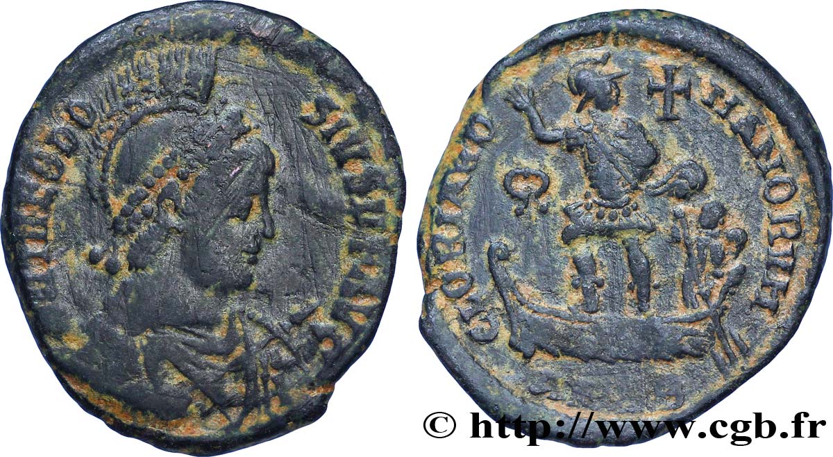 THÉODOSE Ier Maiorina pecunia, (MB, Æ 2) TTB