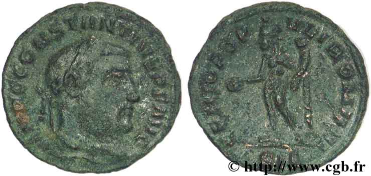 CONSTANCE Ier CHLORE Quart de follis ou quart de nummus TTB