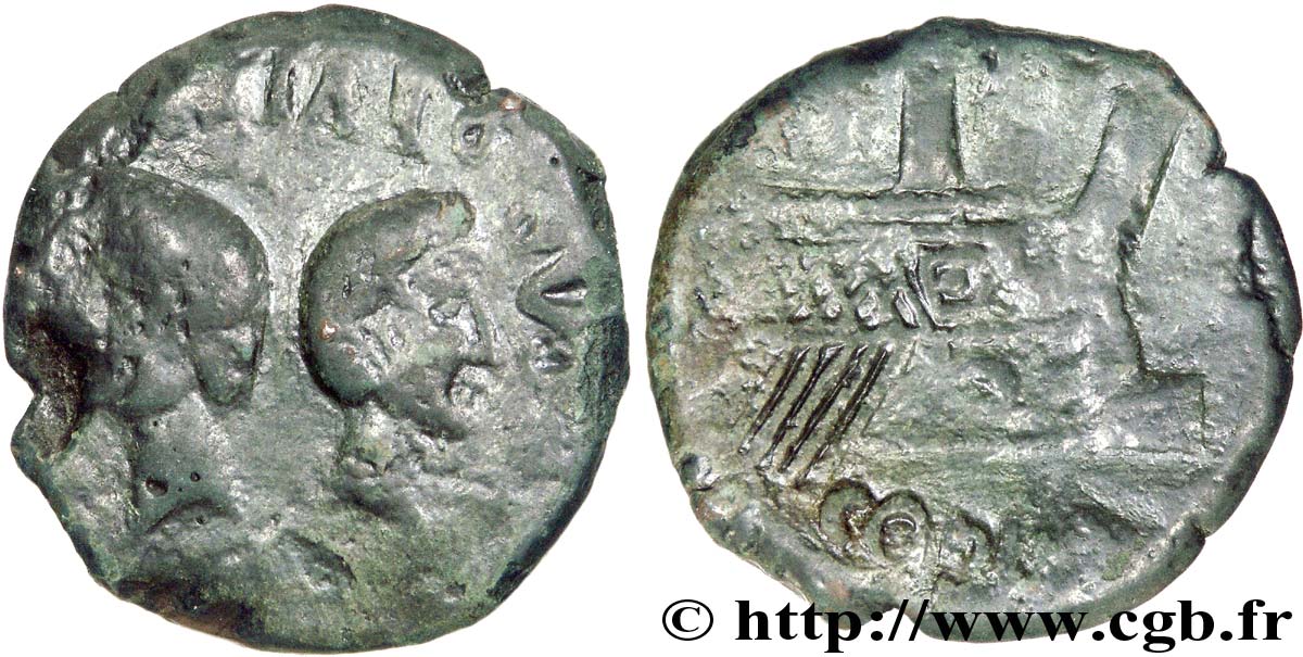LUGDUNUM - LYON - JULES CÉSAR ET OCTAVE Dupondius TB
