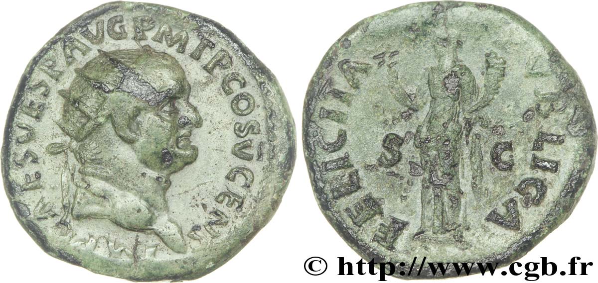 VESPASIEN Dupondius TTB+/TTB