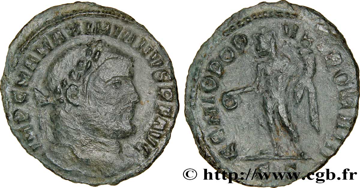 MAXIMIEN HERCULE Quart de follis ou quart de nummus TTB+