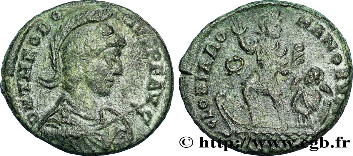 THEODOSIUS I Maiorina pecunia, (MB, Æ 2) SS