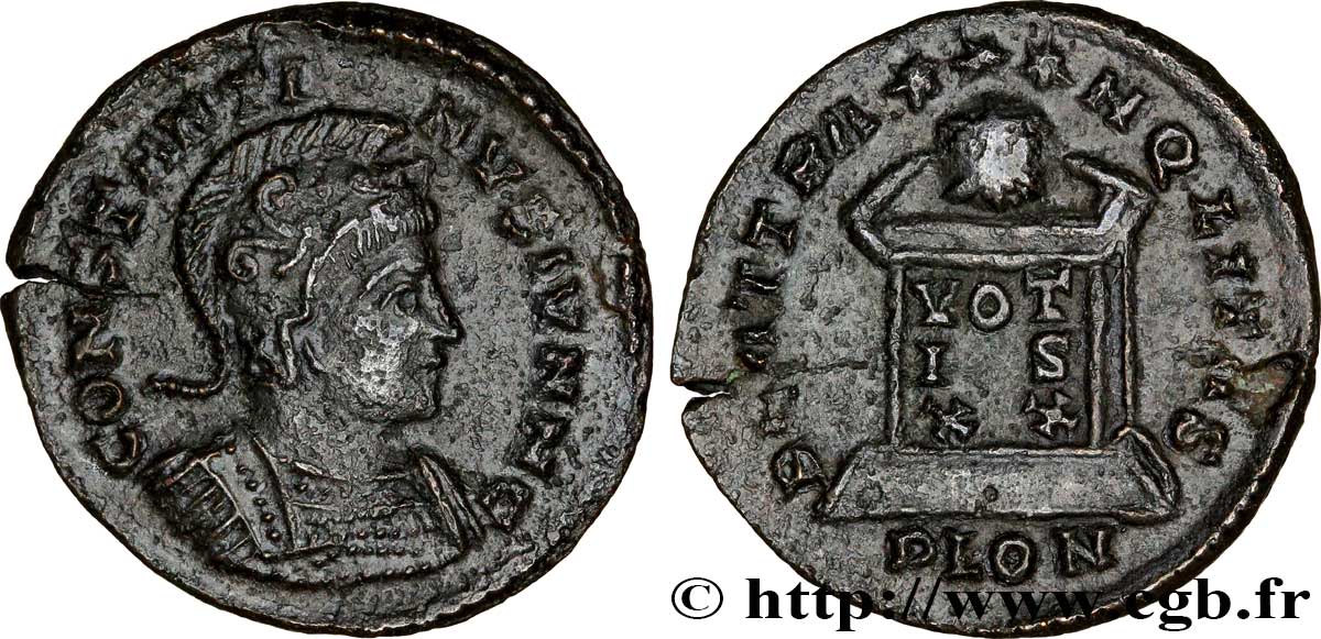 CONSTANTIN II Centenionalis ou nummus TTB+