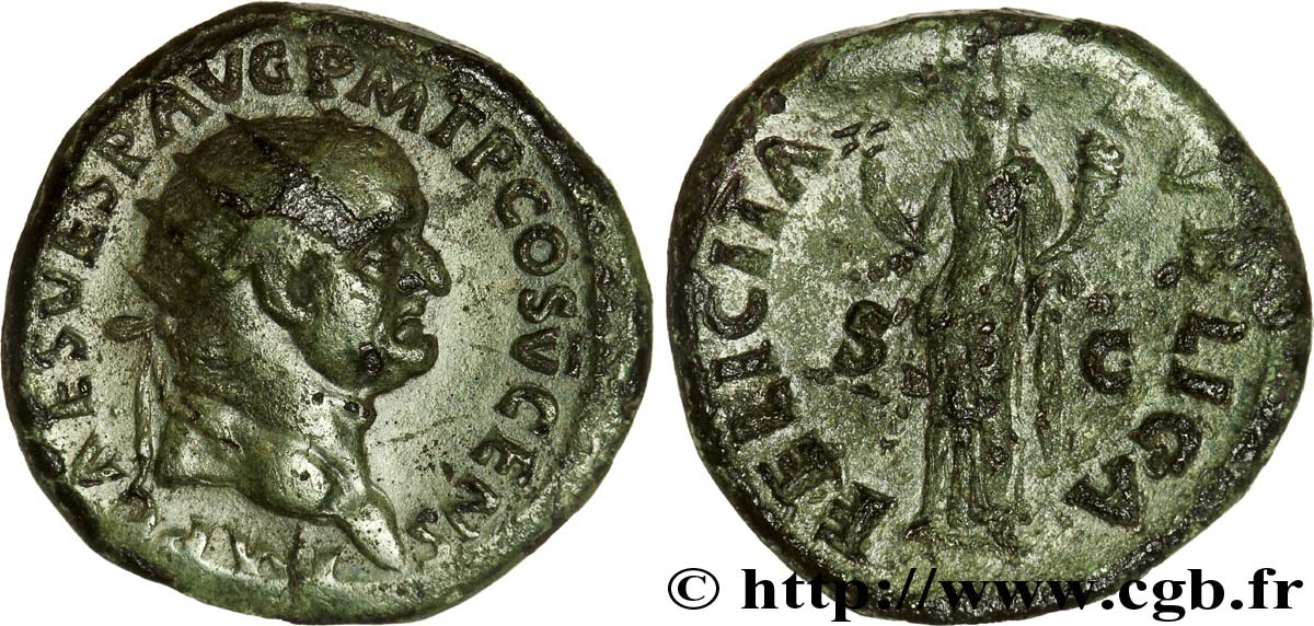 VESPASIEN Dupondius TTB+/TTB