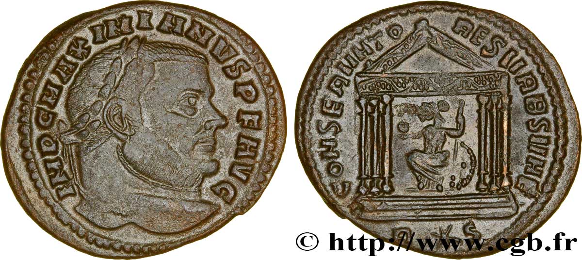 MAXIMIEN HERCULE Follis ou nummus SUP