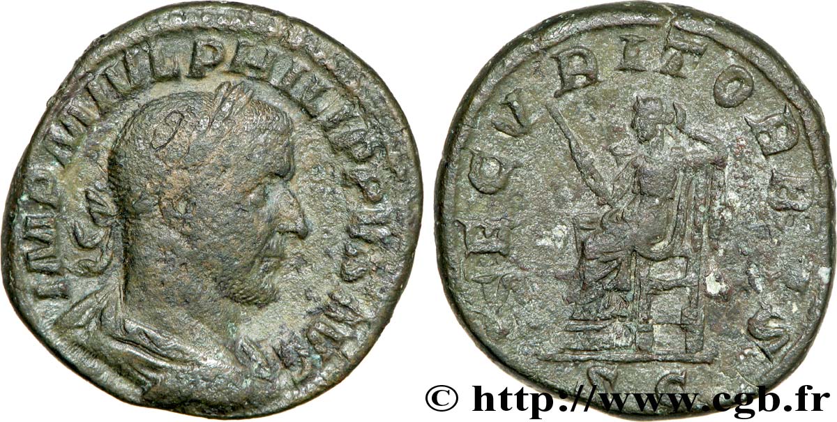 PHILIPPE Ier L&nbsp;ARABE Sesterce TTB