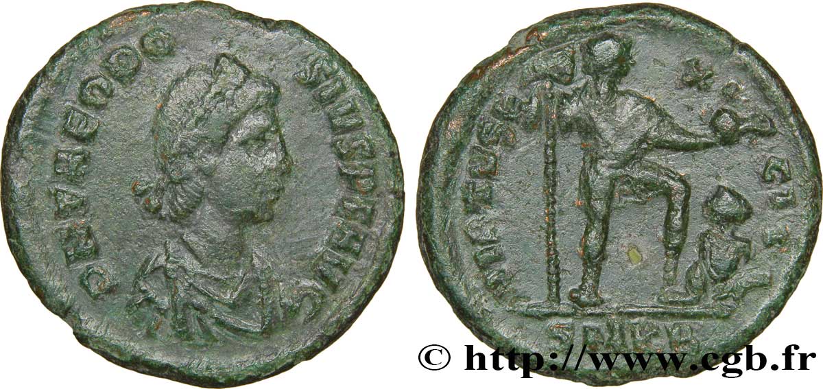 THÉODOSE Ier Maiorina pecunia, (MB, Æ 2) TTB