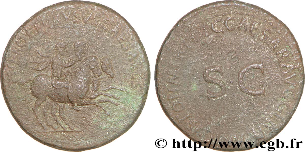 NERÓN Y DRUSO CAESARES Dupondius BC