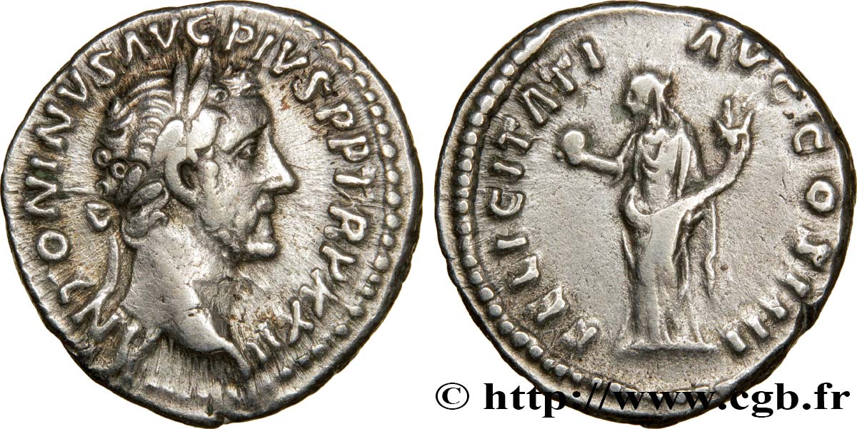 ANTONINUS PIUS Denier XF