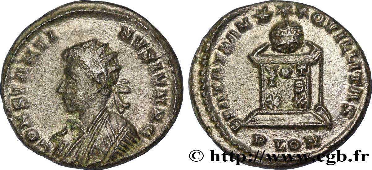 CONSTANTIN II Centenionalis ou nummus TTB