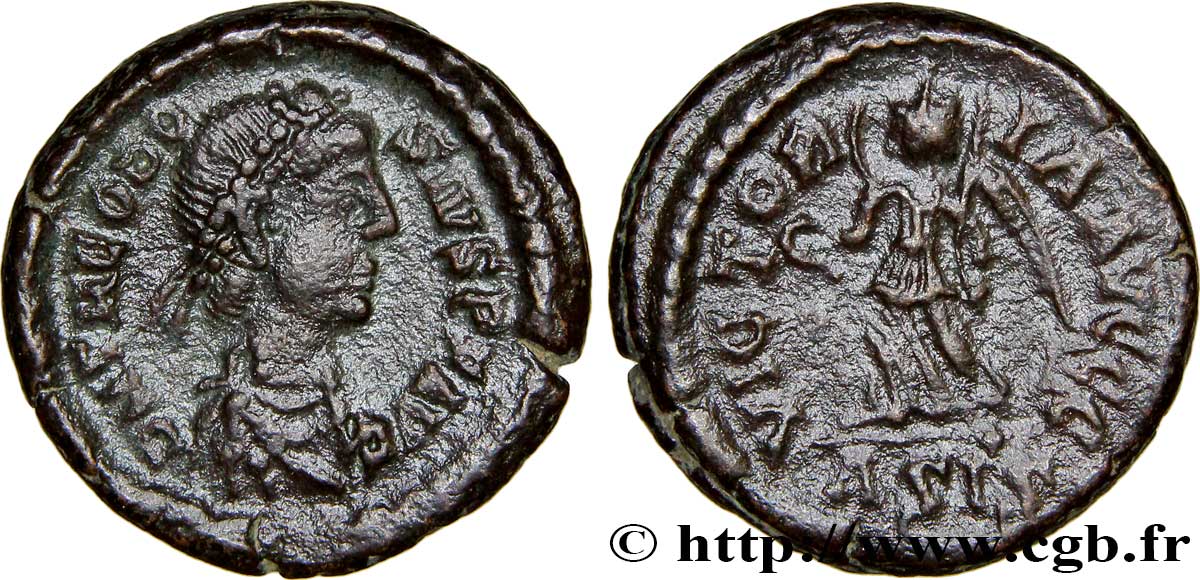 THEODOSIUS I Nummus, (PBQ, Æ 4) fVZ