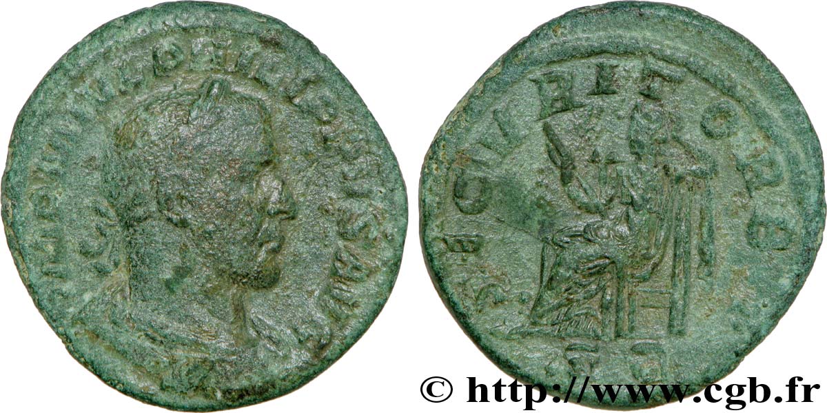 PHILIPPE Ier L&nbsp;ARABE Sesterce TTB