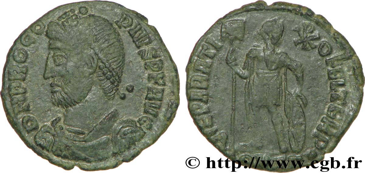 PROCOPIUS Maiorina ou nummus, (PB, Æ 3) AU/AU