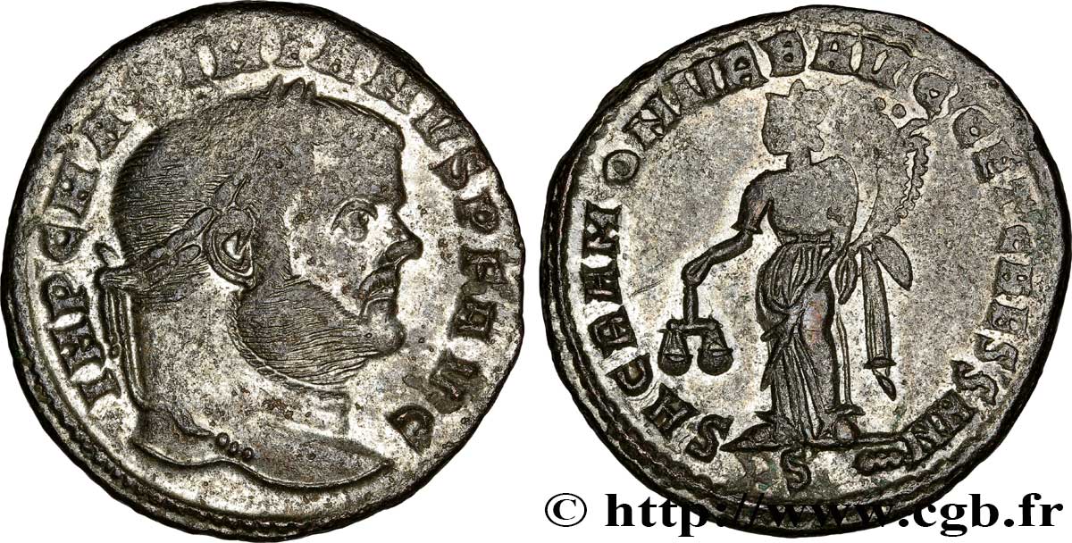 MAXIMIEN HERCULE Follis ou nummus SUP