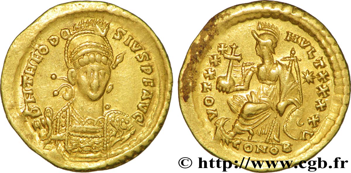 THÉODOSE II Solidus TTB+