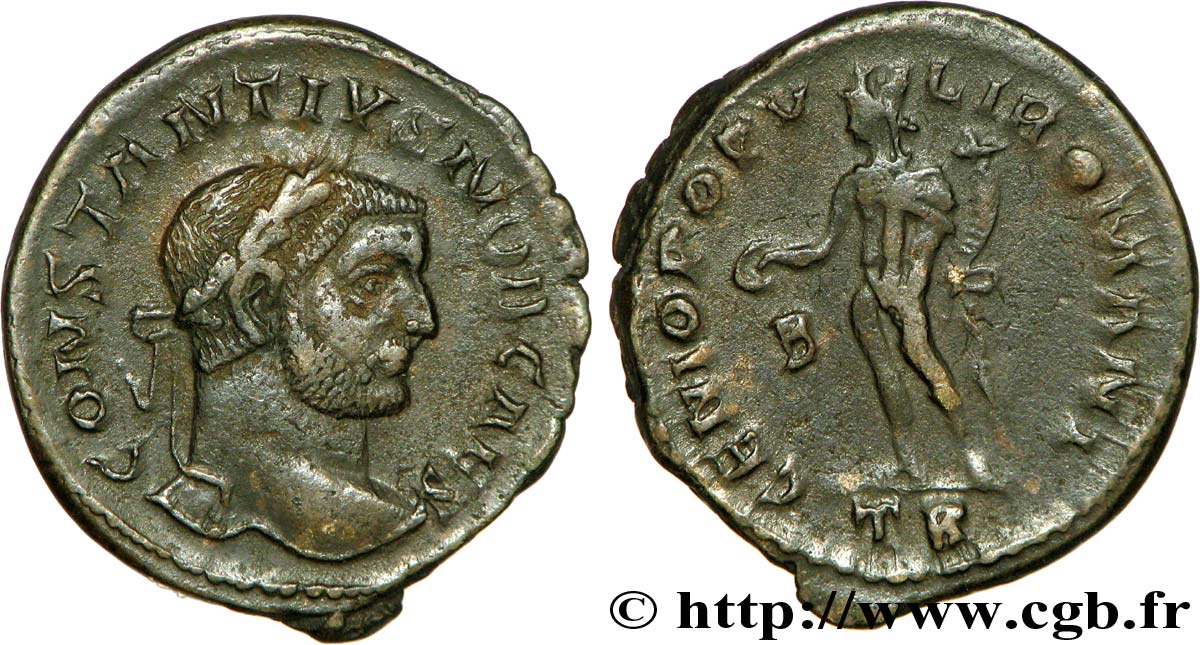 CONSTANCE Ier CHLORE Follis ou nummus TTB