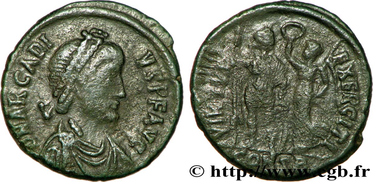 ARCADIUS Nummus, (PB, Æ 3) TB+
