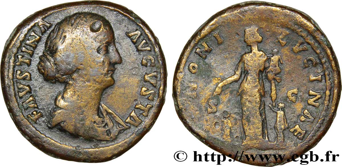FAUSTINA MINOR Sesterce VF