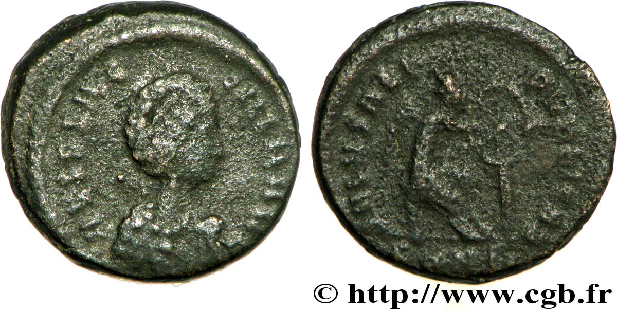 AELIA FLACCILLA Nummus, (PBQ, Æ 4) TB