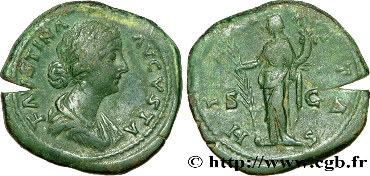 FAUSTINA MINOR Sesterce XF/VF