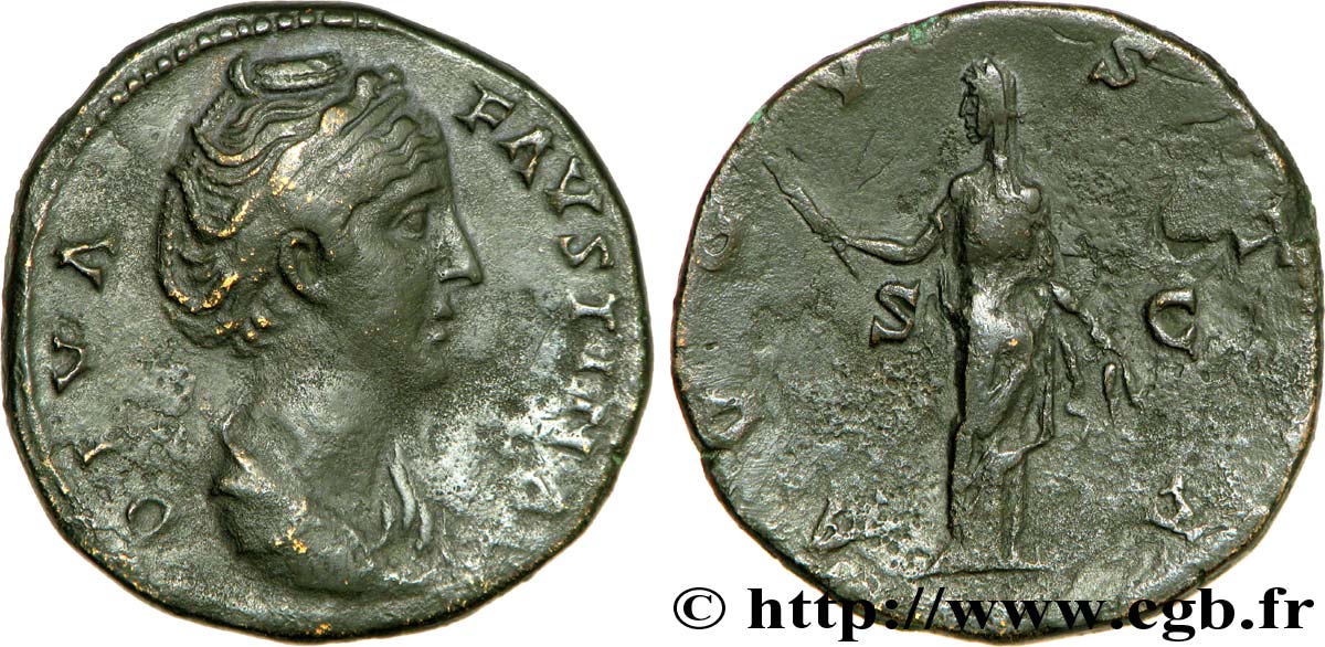 FAUSTINE MÈRE Sesterce TTB/TB+