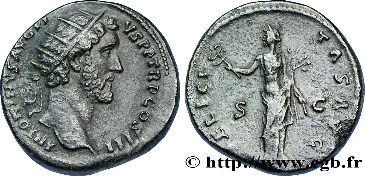 ANTONIN LE PIEUX Dupondius TTB+/TTB