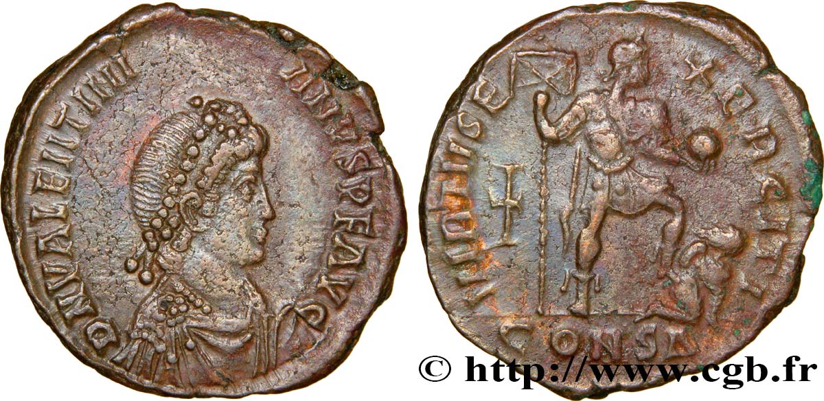 VALENTINIEN II Maiorina pecunia, (MB, Æ 2) TTB+