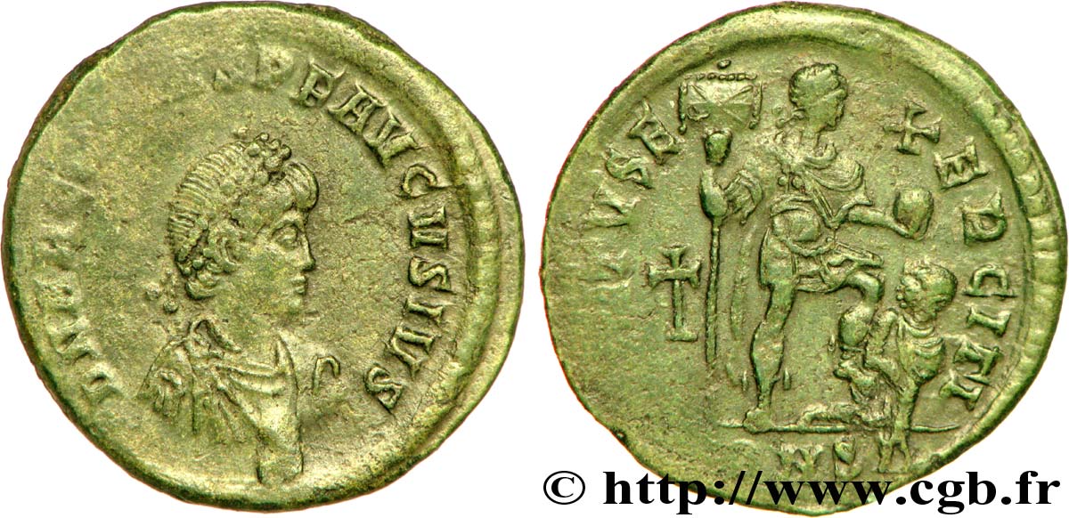 VALENTINIANO II Maiorina pecunia, (MB, Æ 2) EBC