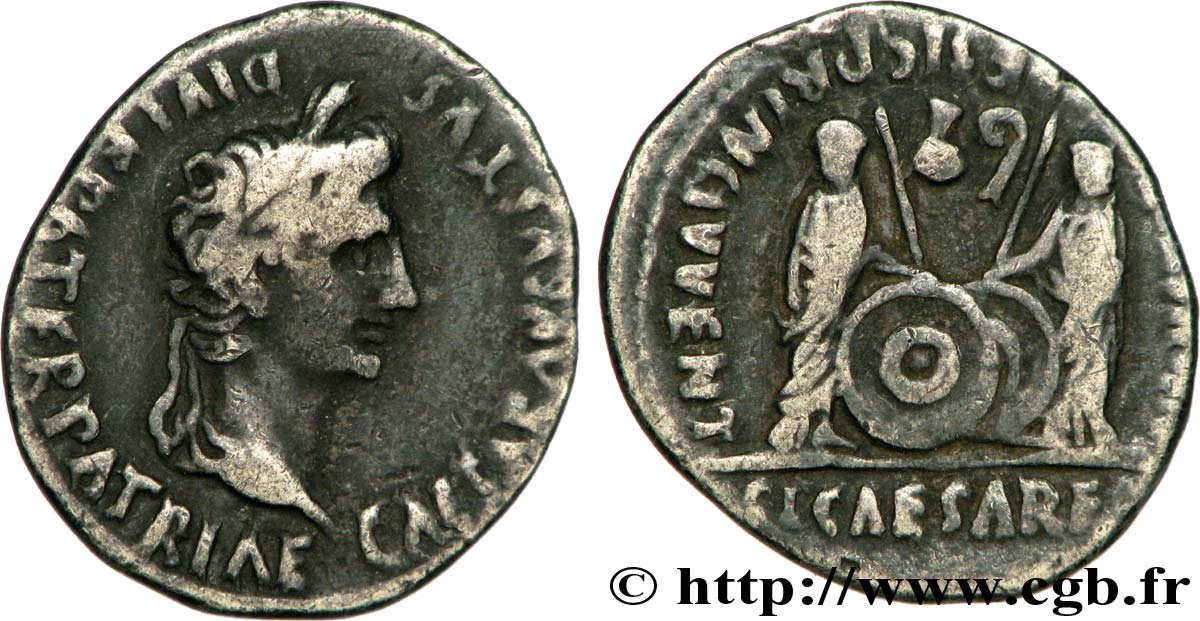 AUGUSTUS, CAIUS and LUCIUS Denier VF/XF