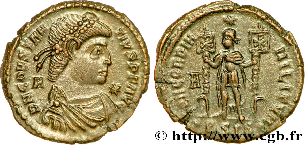 VETRANIO for CONSTANTIUS II Maiorina, (MB, Æ 2) MS/AU