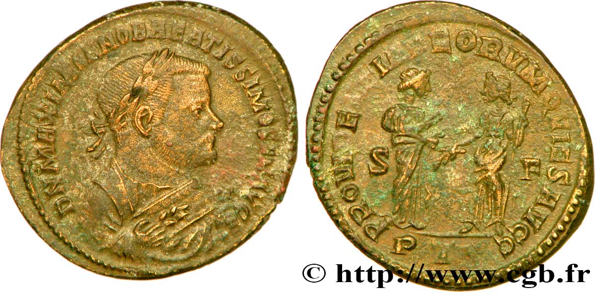 MAXIMIEN HERCULE Follis ou nummus TTB