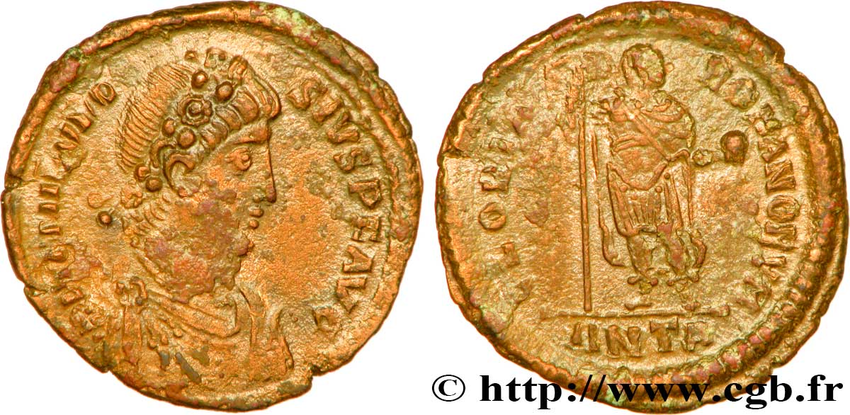 THEODOSIUS I Maiorina pecunia, (MB, Æ 2) XF