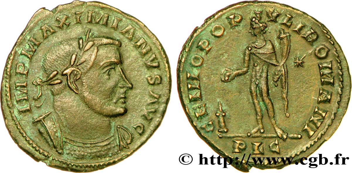 MAXIMIEN HERCULE Follis ou nummus SUP