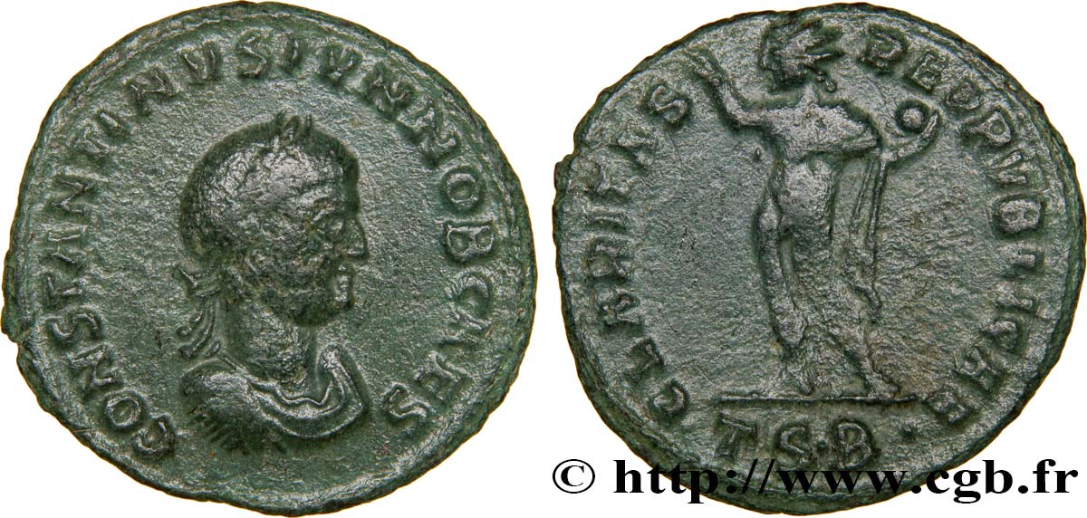 CONSTANTIN II Follis ou nummus TTB