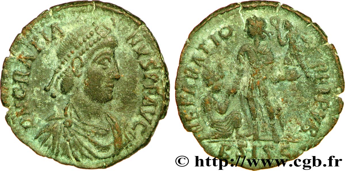 GRATIEN Maiorina pecunia, (MB, Æ 2) TTB/TB+