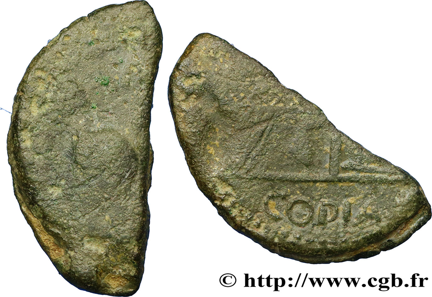 LUGDUNUM - LYONS - OCTAVIANO y JULIUS CAESAR Dupondius RC+/BC