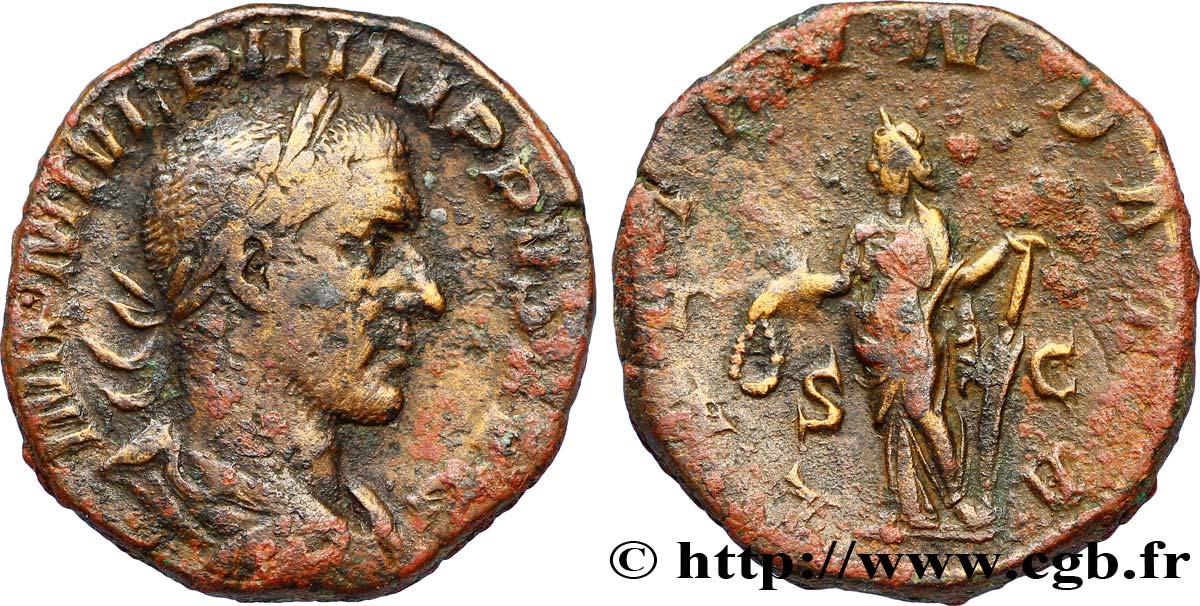 PHILIPPE Ier L&nbsp;ARABE Sesterce TB+