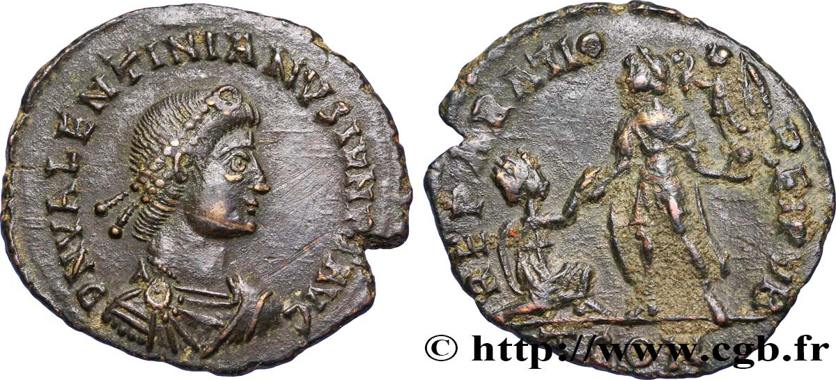 VALENTINIANUS II Maiorina pecunia, (MB, Æ 2) VZ/fVZ