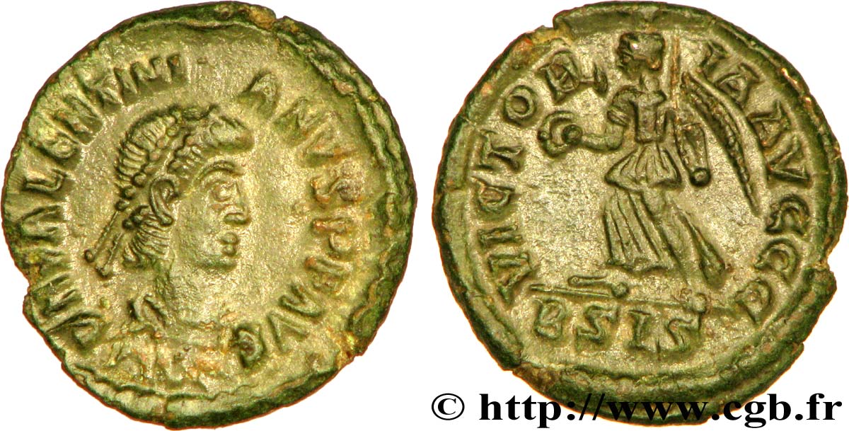 VALENTINIANUS II Nummus, (PBQ, Æ 4) VZ