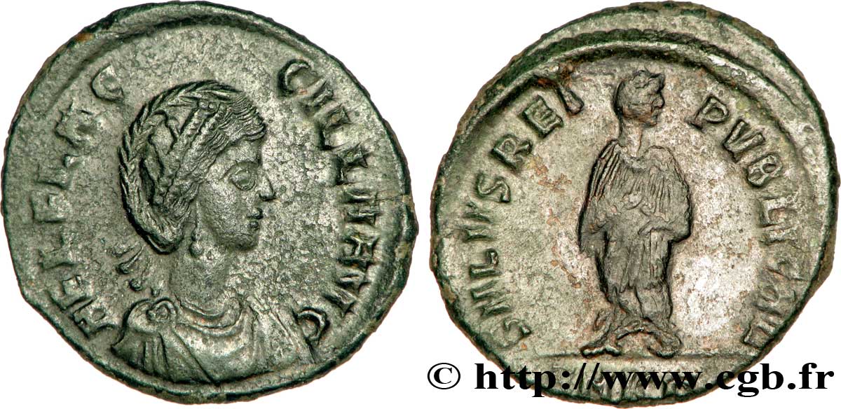 AELIA FLACCILLA Maiorina pecunia, (MB, Æ 2) SUP/TTB+