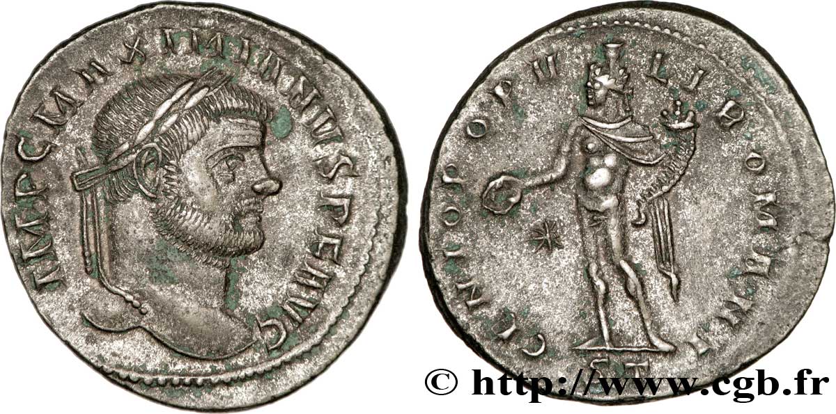 MAXIMIEN HERCULE Follis ou nummus TTB+