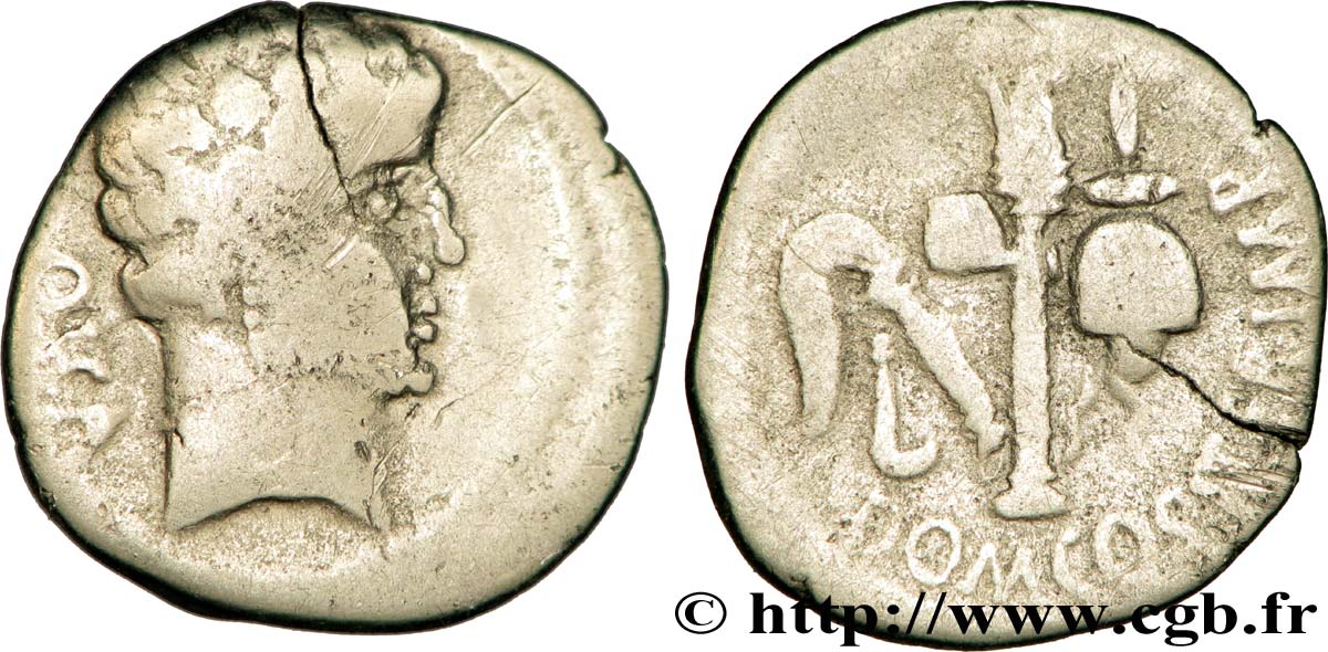 DOMITIUS CALVINUS Denier VF