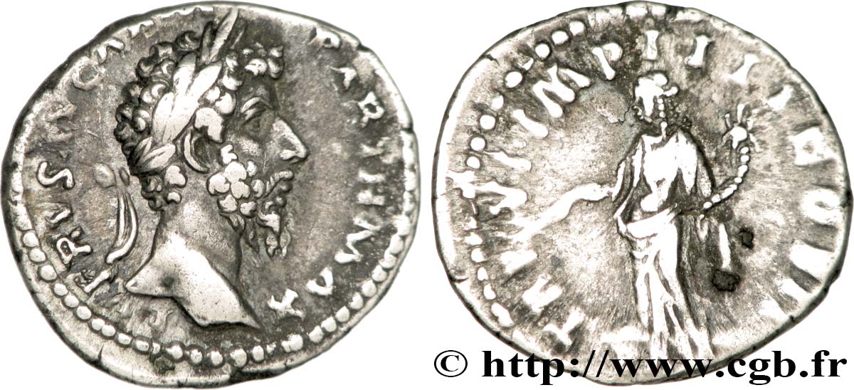 LUCIUS VÉRUS Denier TTB