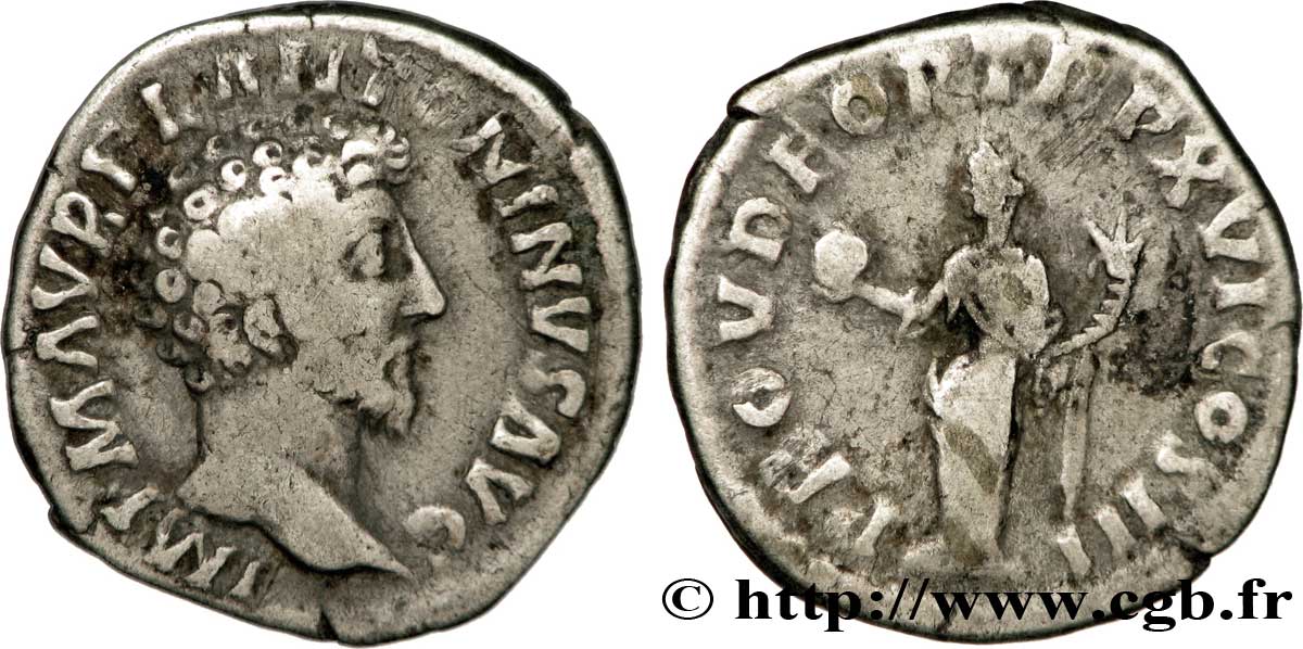 MARCUS AURELIUS Denier VF