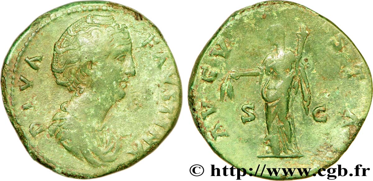 FAUSTINE MÈRE Sesterce TTB/TB+