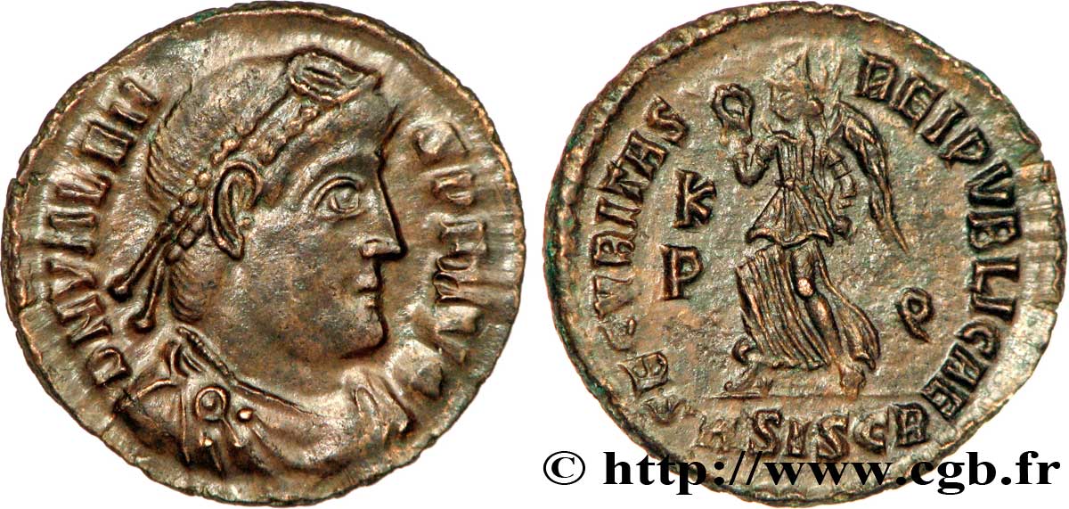 VALENS Nummus, (PB, Æ 3) FDC