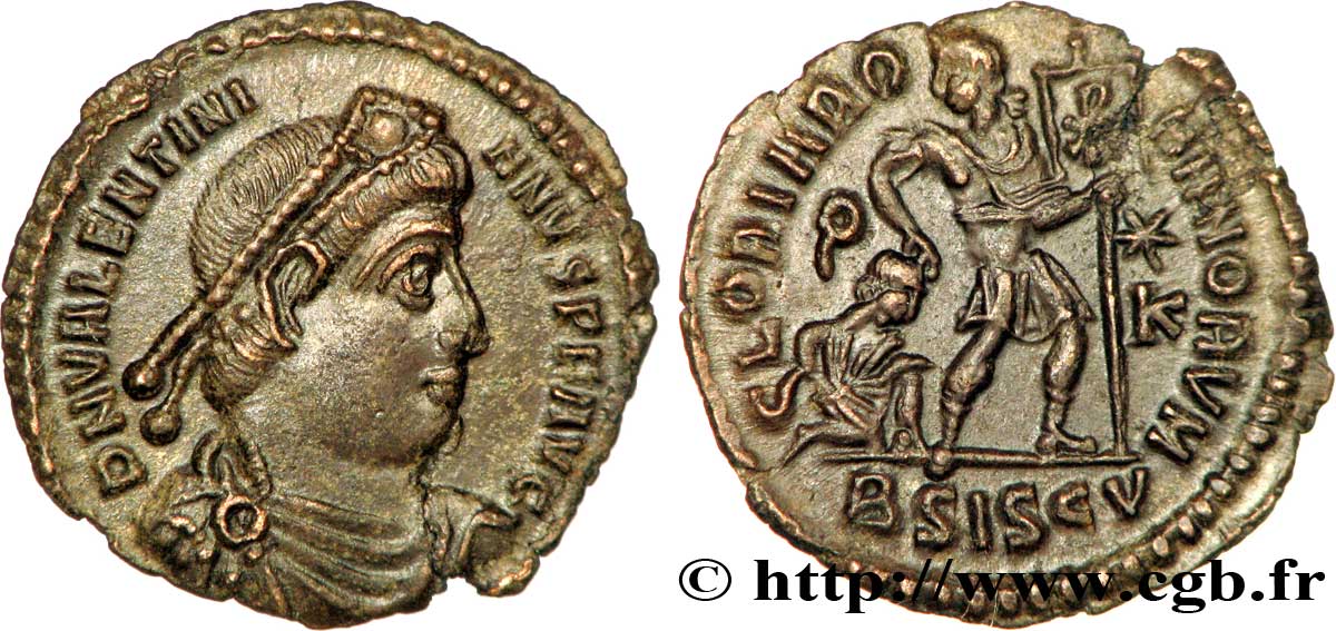 VALENTINIEN Ier  Nummus, (PB, Æ 3) FDC