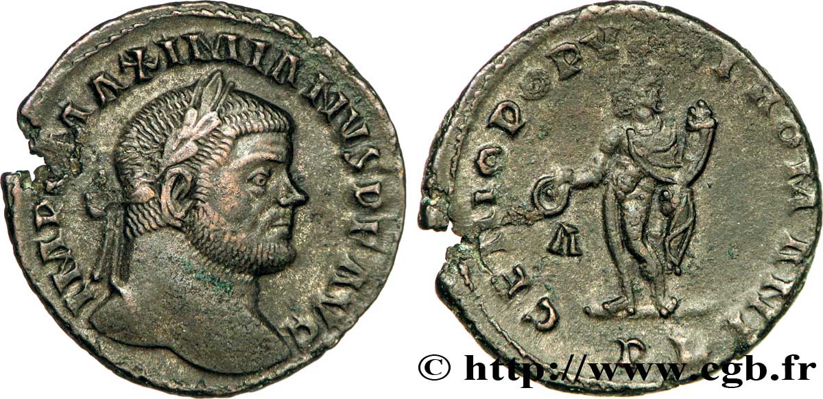 MAXIMIEN HERCULE Follis ou nummus TTB+