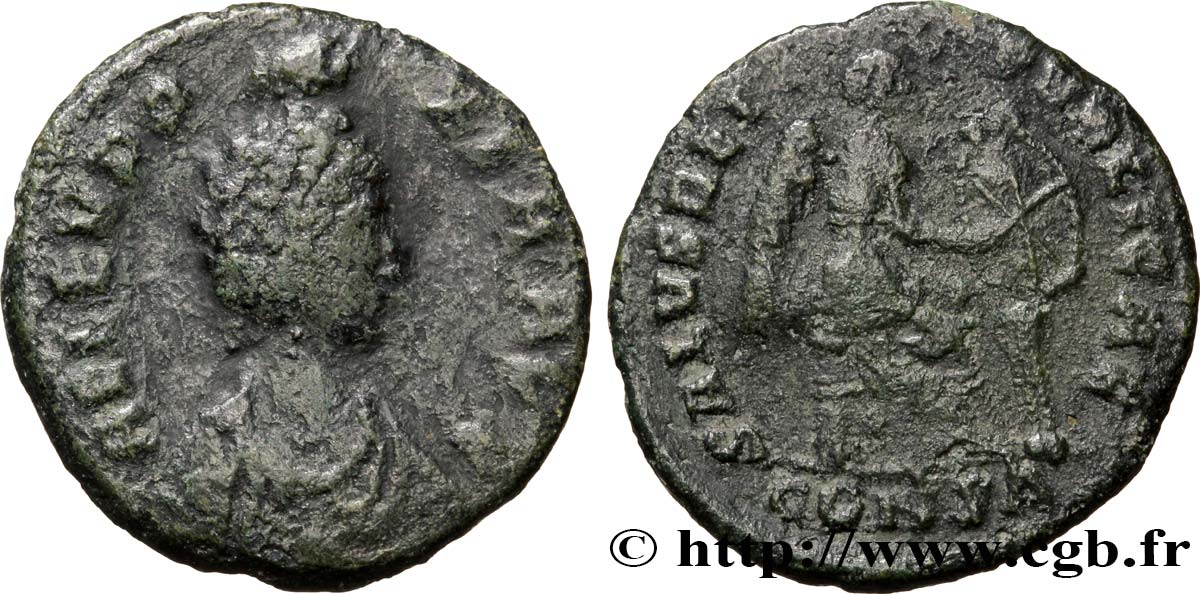 EUDOXIE Nummus, (PB, Æ 3) TB+